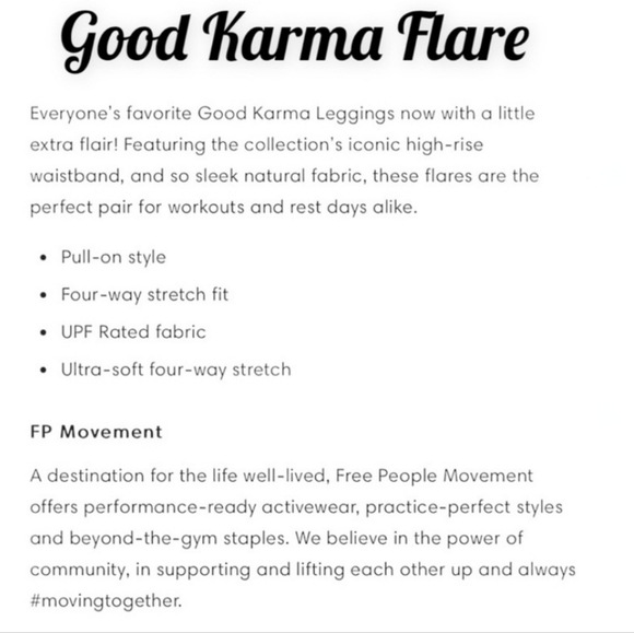 FREE PEOPLE Good Karma Flare Leggings S/XS Black - Picture 8 of 8